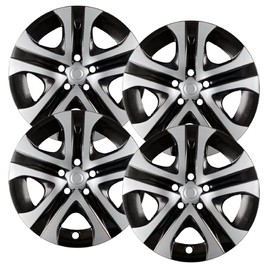 Hubcaps.com - Premium Quality 17" Silver & Black Hubcaps fits 2013 2014 2015 2016 2017 and 2018 Toyota Rav4, Heavy Duty Construction (Set of 4) 61179AMS-4