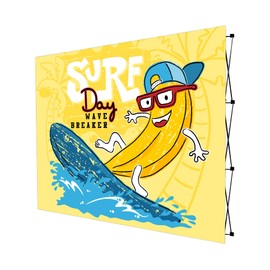 QWORK Fabric Display Stand, 7.5' x 10' Trade Show Display Frame Stand Backdrop Booth Stand for Exhibit, Conference