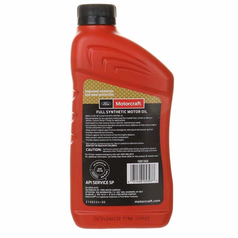 Motorcraft OEM Full Synthetic Motor Oil SAE 5W-30 - 6