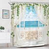 Ocean Beach Coastal Blue Sea Summer Hawaiian Bathroom Shower Curtain