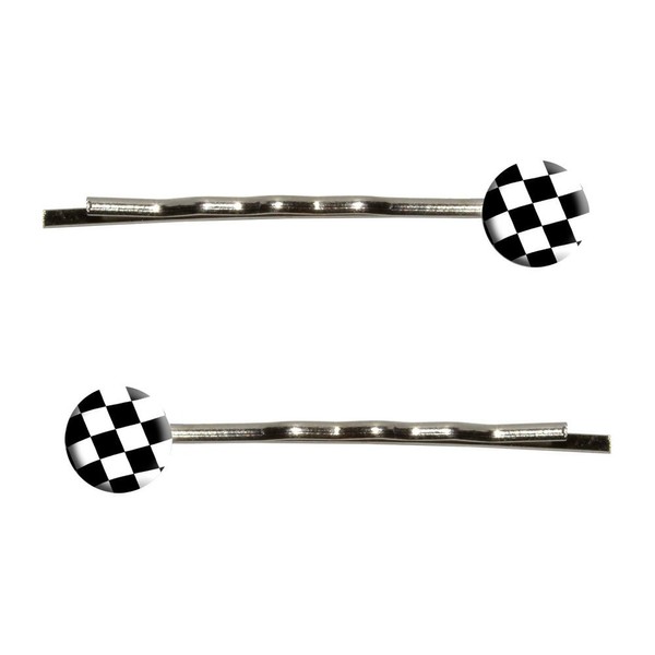 Checkered Flag Bobby Pins Barrettes Hair Styling Clips