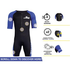 Cressi Mens Tiburon Man Monopiece 2 Mm Shorty Wetsuit, Black/Blue, M EU