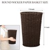 Bekith 2 Pack Small Wicker Waste Paper Basket Woven Basket