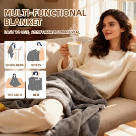 Travel Pillow/Travel Blanket 2-in-1 for Airplanes,Soft Warm Blanket