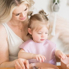 Tiny Twinkle Mess-Proof Baby Bib - Waterproof Bib for Baby Boy or Girl - Machine Washable, Adjustable Closure - PVC, BPA & Phthalate Free - Great for Travel - Baby Food Bibs (5 Pack, Girl Solids)