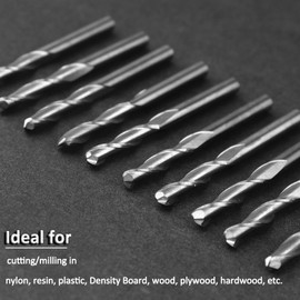 CBRIGHT 10pcs Ball Nose End Mills Cutter Spiral Milling Cutting CNC Router Bits 1/8" 3.175mm Shank,3mm Edge Engraving Cutter Tool Including CNC Router Bits (10PCS Ball Head)