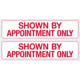 Calendars and More, Inc. Corrugated Real Estate Sign Riders - 6" x 24" Includes 2-8" Individual Sign Stakes for Each Sign (2, Shown by Appointment Only)