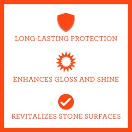 TriNova Granite Sealer & Protector – Best Stone Polish, Protectant & Care Product – Easy Maintenance for Clean Countertop Surface, Marble, Tile – No Streaks, Stains, Haze, or Spots - 18 fl oz