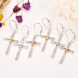 Starchenie Cross Earrings for Women 925 Sterling Silver Faith Earrings for her