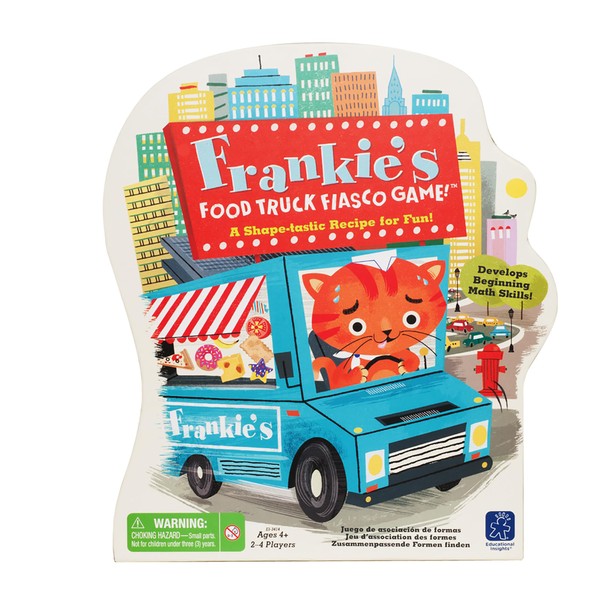Educational Insights Frankie's Food Truck Fiasco Game, Shape Matching Award-Winning Board Game for Preschoolers & Toddlers, For 2-4 Players, Fun Family Game for Kids Ages 4+