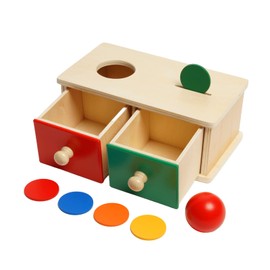 Siairo Montessori Toy for Toddlers, Coin and Ball, 2 in 1 Drop Box, Object Permanent Box for Toddlers, Babies, Preschool Children
