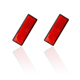 Dickno 2 PCS M6 x 1.0 Motorcycle Reflectors, Plastic Screw Mount Reflective Warning Reflector, Universal Motorbike Rear Safety Reflectors for Motorcycle, Bicycle, Scooter (Rectangular Red 87×32mm)
