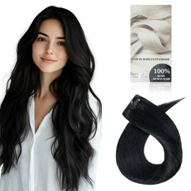 Rich Choices 5Pcs Hair Extensions Clip in Real Hair 100% Remy Human Hair Extensions Clip in Natural Straight Hair Invisible Clip in Hair Extensions 16 Inch Dark Brown (60g Thin Weft)