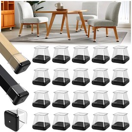 GICUNK Pack of 28 Square Chair Leg Caps, Chair Leg Protective Caps, Chair Caps for Tiles, Chair Leg Floor Protectors, Carpet Protection (Fit 20-25 mm)