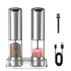 Electric Salt and Pepper Grinder Set Rechargeable Adjustable Coarseness Stainless
