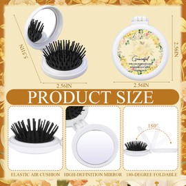 20 Pcs Christian Gifts Bulk for Women, Foldable Hair Brush Mirror