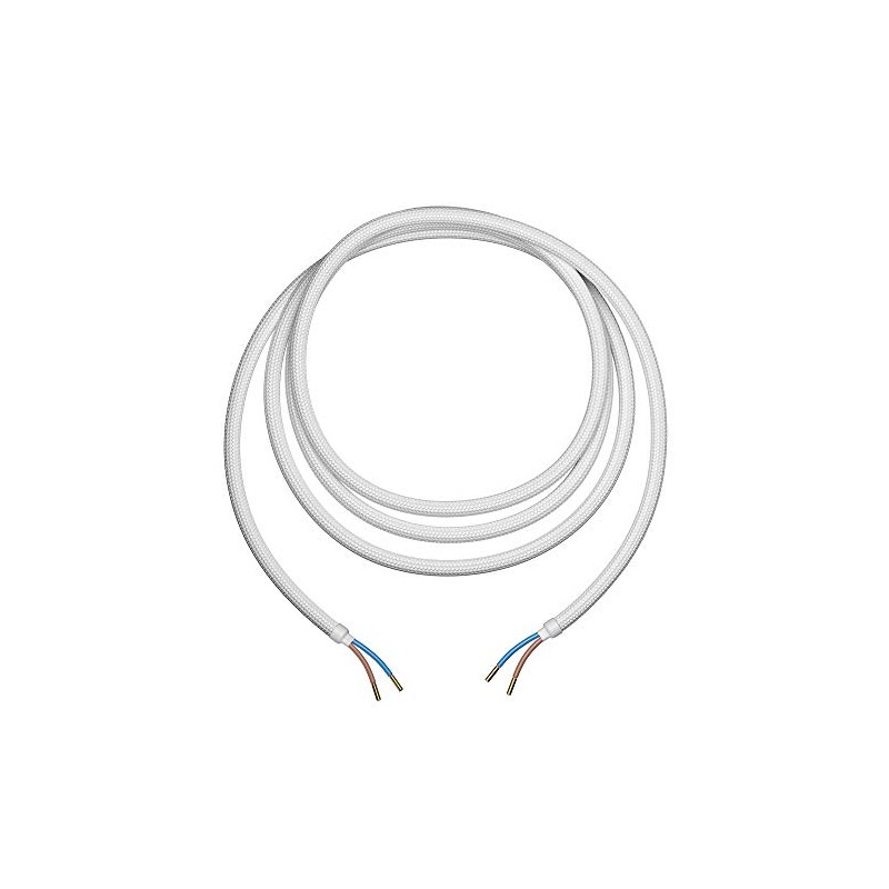 ledscom.de Textile Cable, 3 m, White, 2 x 0.75 mm²,
