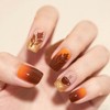 Vopintpy Fall Gradient Press on Nails Medium Square Thanksgiving Fake