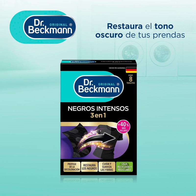 Dr. Beckmann Toallitas Negros Intensos para Renovar Los Tonos Negros