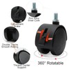 4 Pcs 2 Inch Nylon Caster Wheels with Brake, Black