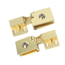 TEYOUQU 2pieces Golden Glass Door Hinges Cabinet Glass Door Hinges The Gold Hinge can be Clipped 3-5mm /0.12 * 0.2IN Thick Glass Suitable for Small bookcases, Storage cabinets, cabinets