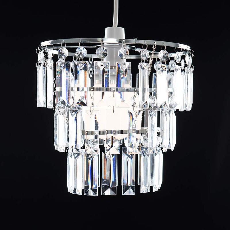 MiniSun Modern 3 Tier Ceiling Pendant Light Shade with Clear
