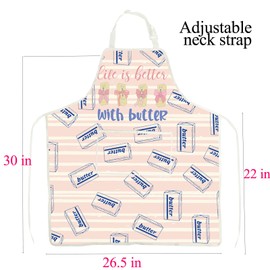 BNQL Butter Apron Butter Lover Gift Life Is Better with Butter Baker Gift Kitchen Apron Butter Baking BBQ Apron With Pockets