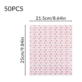 Bojueshaw 50 Sheets Baking Wrapping Paper,Deli Greaseproof Reusable Bees Wrap Paper,Food Basket Liners for Cakes,Breads,Sandwiches(Heart)