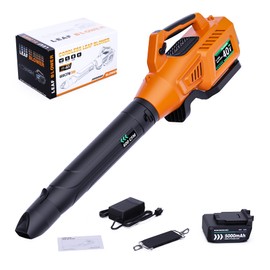 LZLXXLZL Leaf Blower Cordless, 40V 600CFM &180MPH Electric Leaf Blower with 5.0Ah Battery, Fast Charger and Extension Tube for Blowing Leaves Snow for Yard Garden Lawn Care, Orange