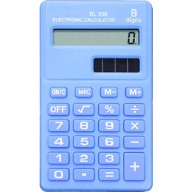 Blue Basic Standard Calculators Mini Digital Desktop Calculator, Solar Power Smart Calculator Pocket Size Basic Office Calculators for Home School Office Calculators