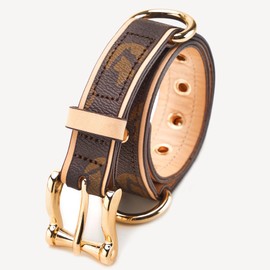 blu&ben Leather Dog Collars Classic Soft Padded Leather Collar Stylish Breathable Dog Collar for Small Medium Large Dogs