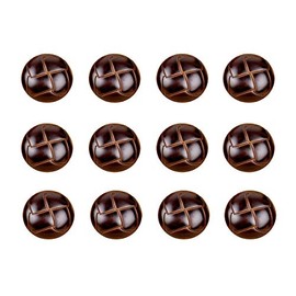 RECHERE 12 PCS Football Pattern Imitation Leather Style Plastic Shank Buttons Craft for DIYS Sewing Embellishment (Coffee,18mm)