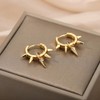 14K Gold Plated Punk Rivet Hoop Earrings for Women,Dainty Silver