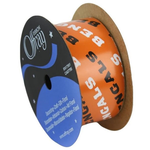 Cincinnati Football Ribbon 1-5/16" by 12-Foot Polyester Spool