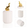 Tonxus Qtip Holder Dispenser with Lids,White Ceramic Cute Apothecary Jar