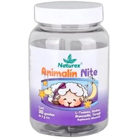 ANIMALIN NITE - gomitas para NIÑOS con l-teanina, inositol, colina y melatonina - ayuda a relajarse y dormir mejor