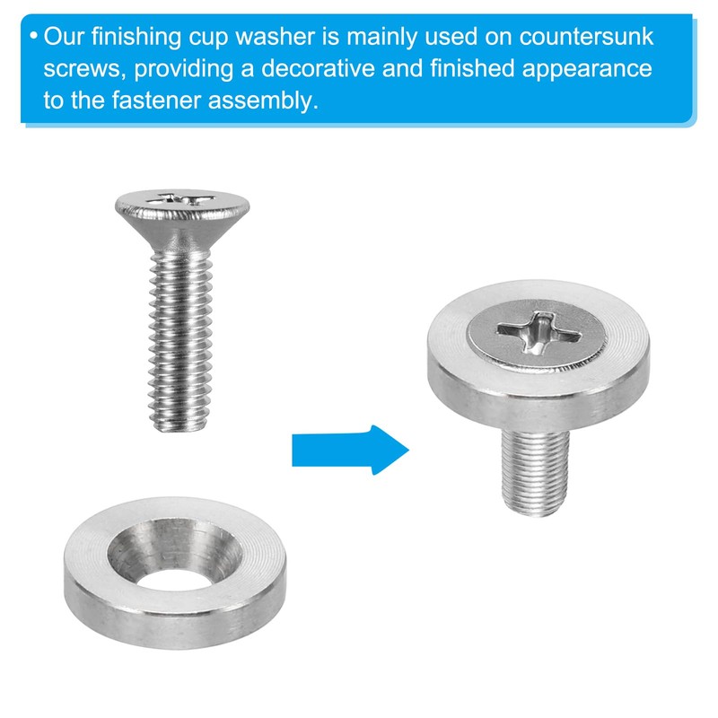 PATIKIL M5 Finish Countersunk Washer, 10pcs 12mm Dia. 3mm Tall