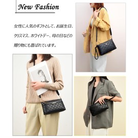 FSDWG Women's Clutch Bag, Shoulder Bag, Party Bag, Cute, Elegant, Formal, After-party, Recital, Concert, Wedding, Entrance, Graduation, Party, Formal, Large Capacity, 6153Black, L