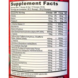 Pre Entreno Panda Supplements Rampage 50 Servicios Sabor Blue Venom                                                                                   