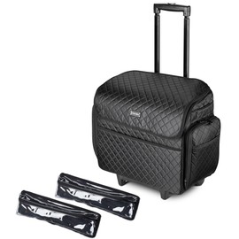 Udorich Stylish and Spacious Rolling Makeup Case with Customizable Dividers, Light Weight, Portable Design