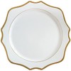 Decor Essentials Ceramic Scalloped Edge Gold Rimmed Charger Plate Dinnerware