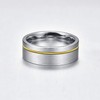 Empsoul 8mm Men's Titanium Ring Gold Line Center Wedding Engagement