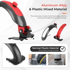 LUCK4U Scooter Rear Fender Scooter Replacement Accessory with Tail Light with Brake Compatible with Segway Ninebot Max G30 G30D Scooter Gray Red