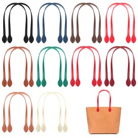 Dimeho 20pcs Leather Purse Straps 23.6" Short Bag Handles with Ear Shape End Holes Bag Making Supplies Crocheted DIY Wallet Hardware Accessories Organize for Tote Making Repairing