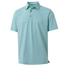 M MAELREG Boy Golf Polo Striped Short Sleeve Moisture Wicking Summer Fashion Casual Youth Polo Shirts Size 6-18