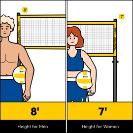 A11N SPORTS Heavy-Duty 32ft Outdoor Volleyball Net with Anti-Sag System - Portable Set Includes Volleyball, Net, Air Pump, Boundary Markers and Bag - Perfect for Backyard, Beach, and Park