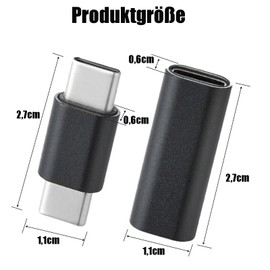 Leloco Pack of 4 USB C 3.1 Adapter USB C Coupling Extension, Type C Female, Male Adapter, Fast Charger 10 Gbps for MacBook, Tablet, Switch, Laptop etc. (Black)