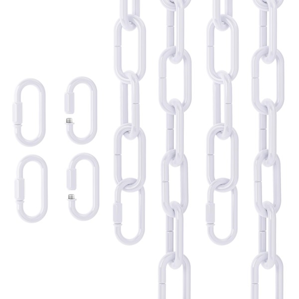 garini 6 Feet Industrial White Light Fixture Chain, Adjustable Metal