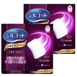 Shirukotto Fukitori cotton pads, 32 pieces, 2 pieces / 시루콧토 후키토리 화장솜, 32개입, 2개
