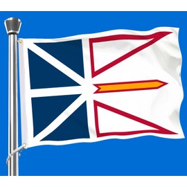 Newfoundland and Labrador Flag,3x5 FT Canada Province NL Flag,36x60 Inch Large Digitial Double-Printed Durable 150D Thick Polyester Decorations with 2 Brass Grommet